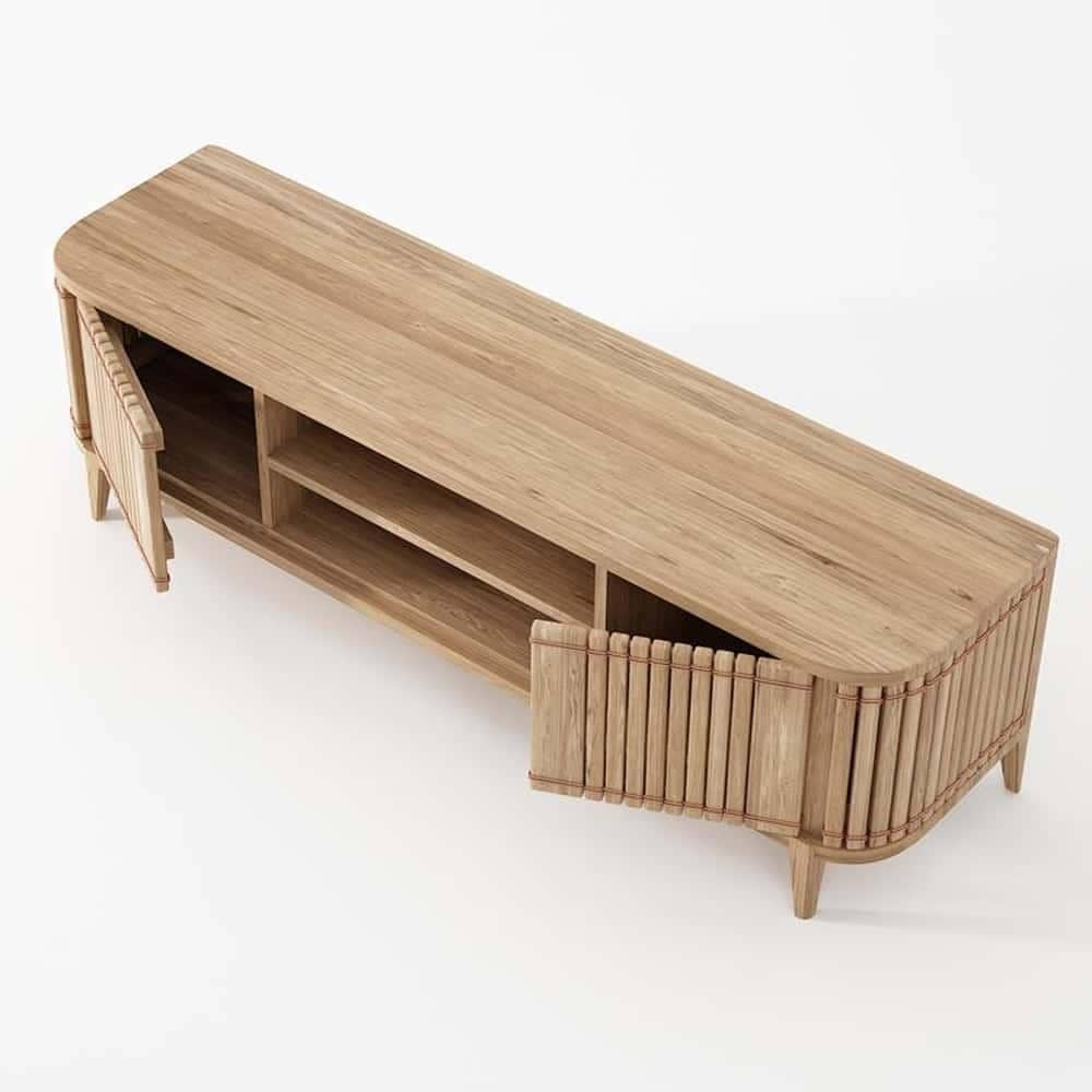 Koppar Media Cabinet 2 Dr Rmv Shelf Patina Oak