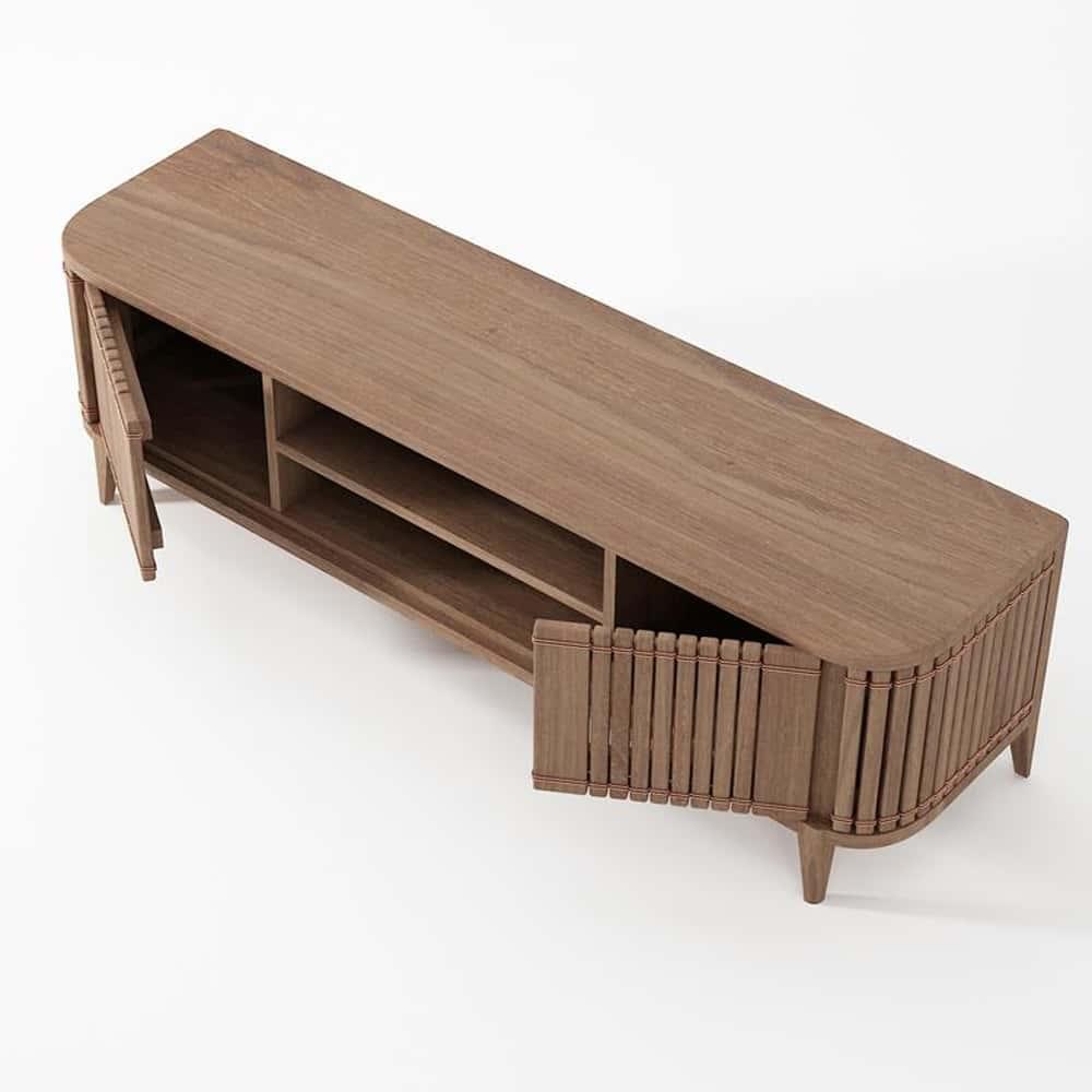 Koppar Media Cabinet 2 Dr Rmv Shelf Teak