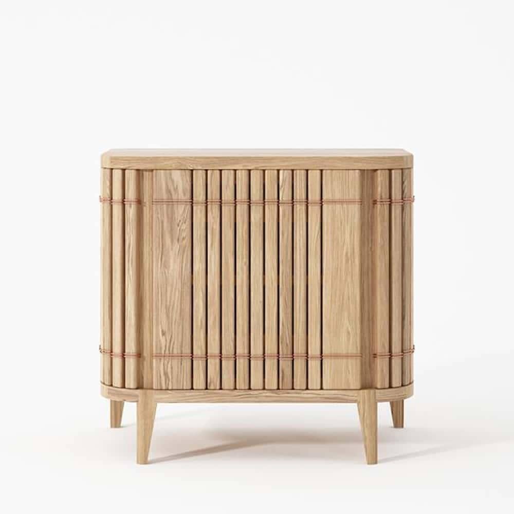 Koppar Side Table W Right Hinges - Oak