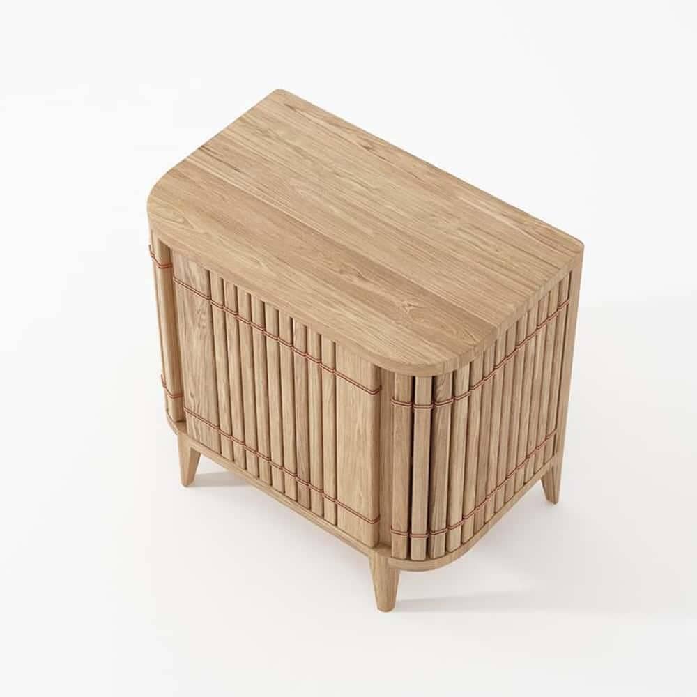 Koppar Side Table W Right Hinges - Oak