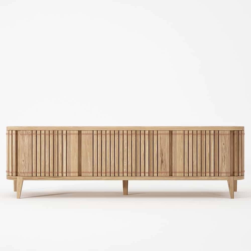 Koppar Media Cabinet W 3 Dr Patina Oak