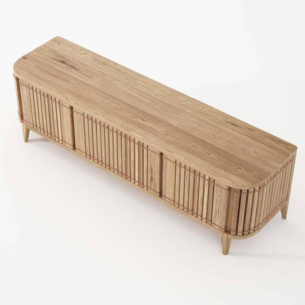 Koppar Media Cabinet W 3 Dr Patina Oak