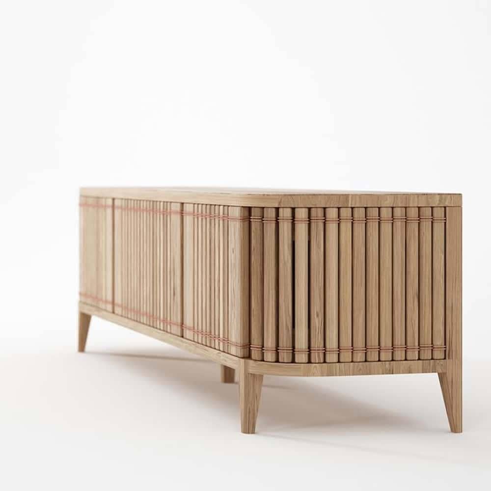 Koppar Media Cabinet W 3 Dr Patina Oak