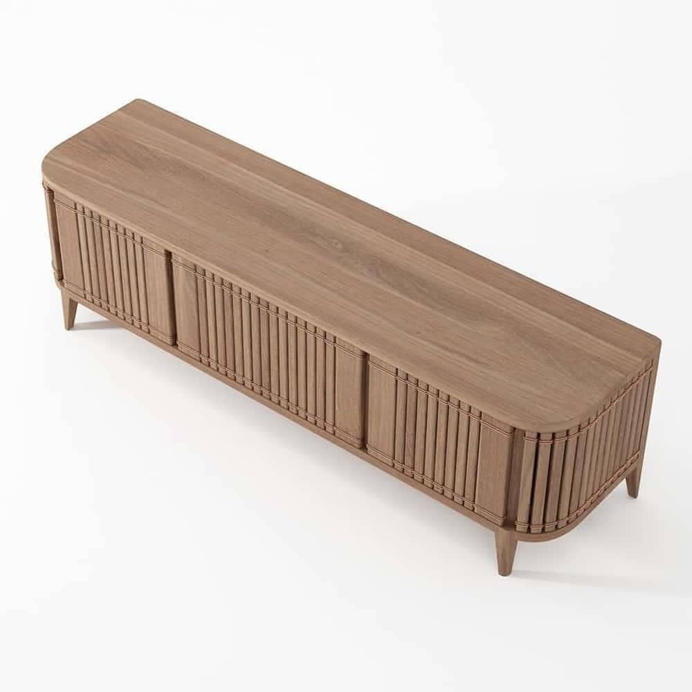 Koppar Media Cabinet W 3 Dr Teak