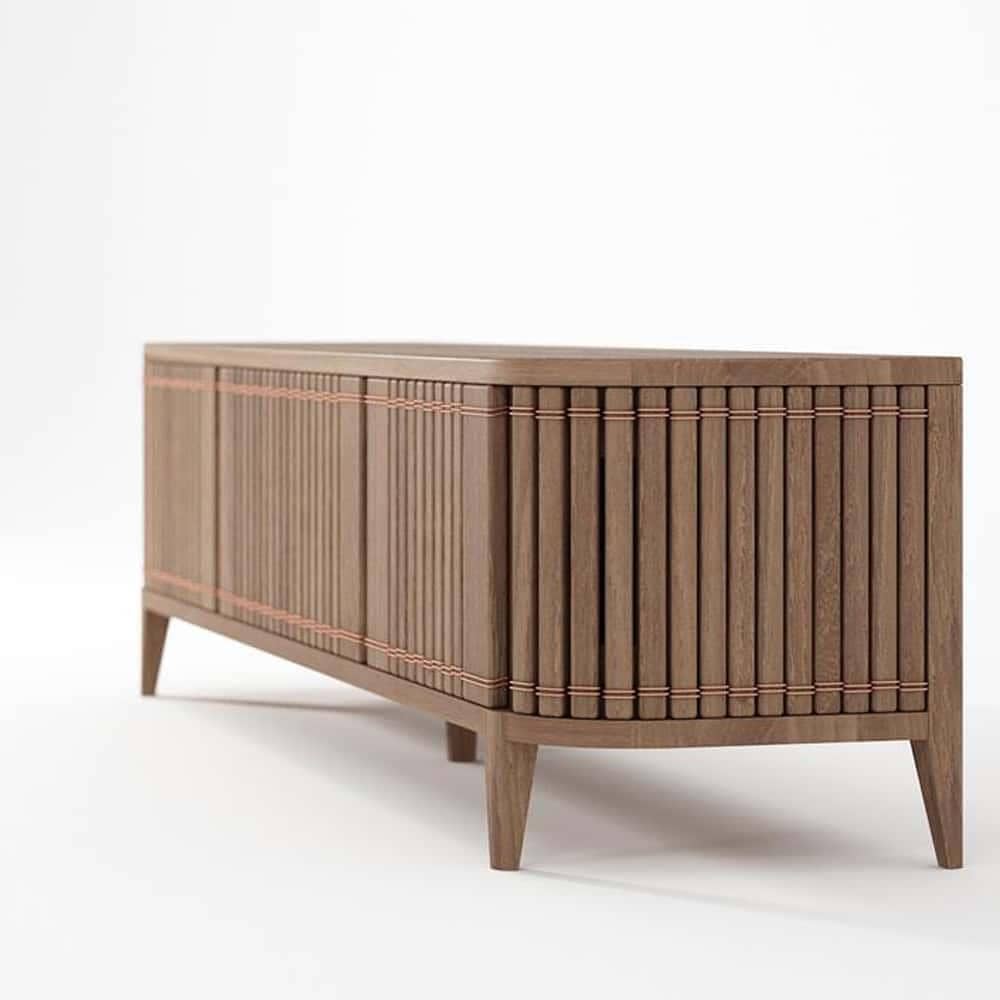 Koppar Media Cabinet W 3 Dr Teak