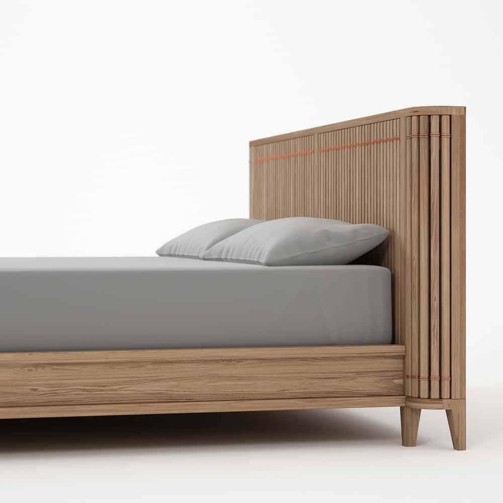 Koppar Queen Bed without Storage - Patina Oak