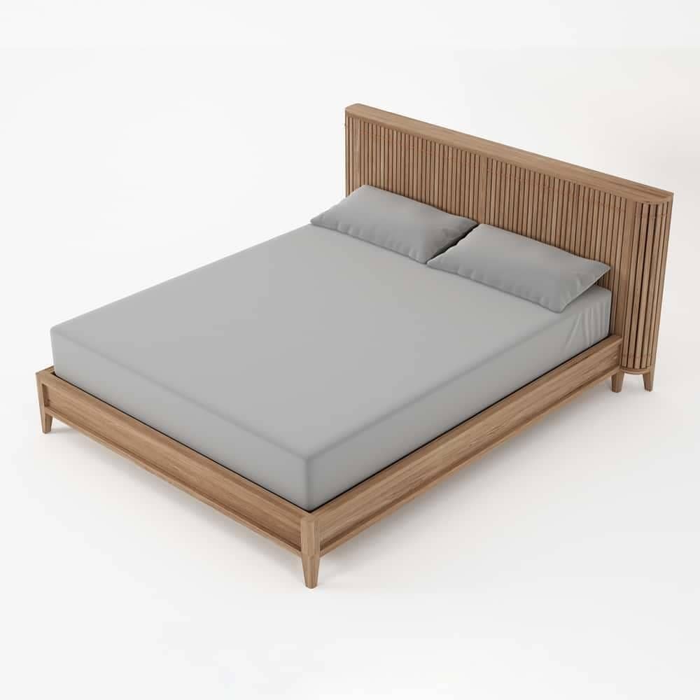 Koppar King Bed without Storage - Patina Oak