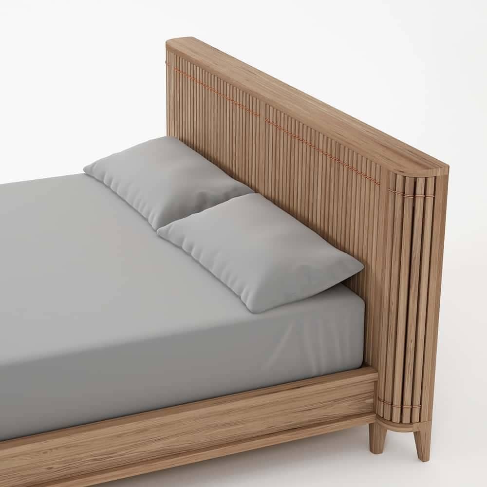 Koppar King Bed without Storage - Patina Oak