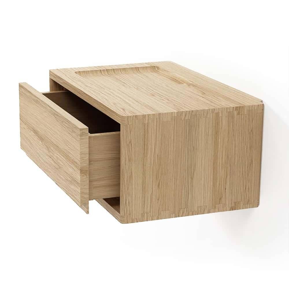 Circa Hanging Bedside Table W/ Drawer - Oak