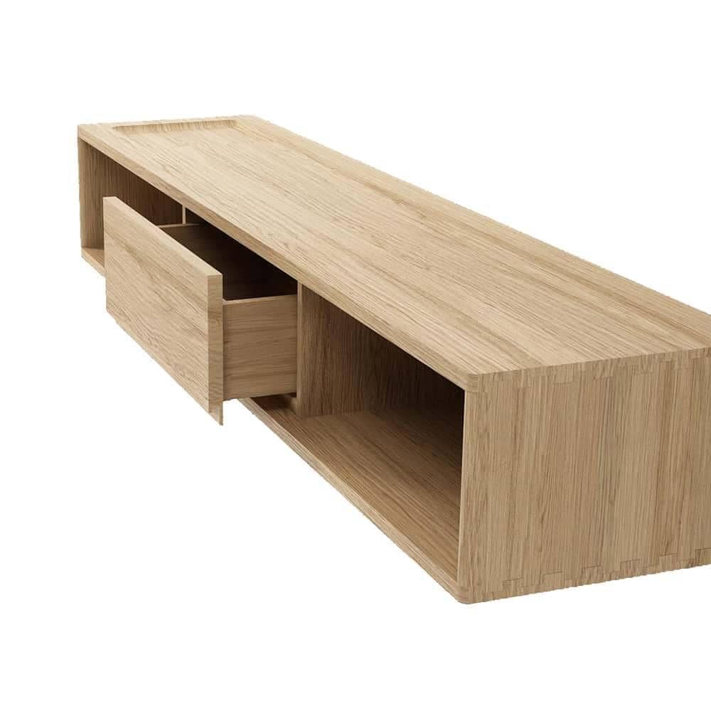 Circa Floating Entertainment Unit W/ Two Niches And Drawer - Oak