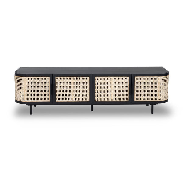 Embrace Rattan Entertainment Unit 180 cm - Black