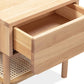 Surround Rattan Bedside Table - Oak