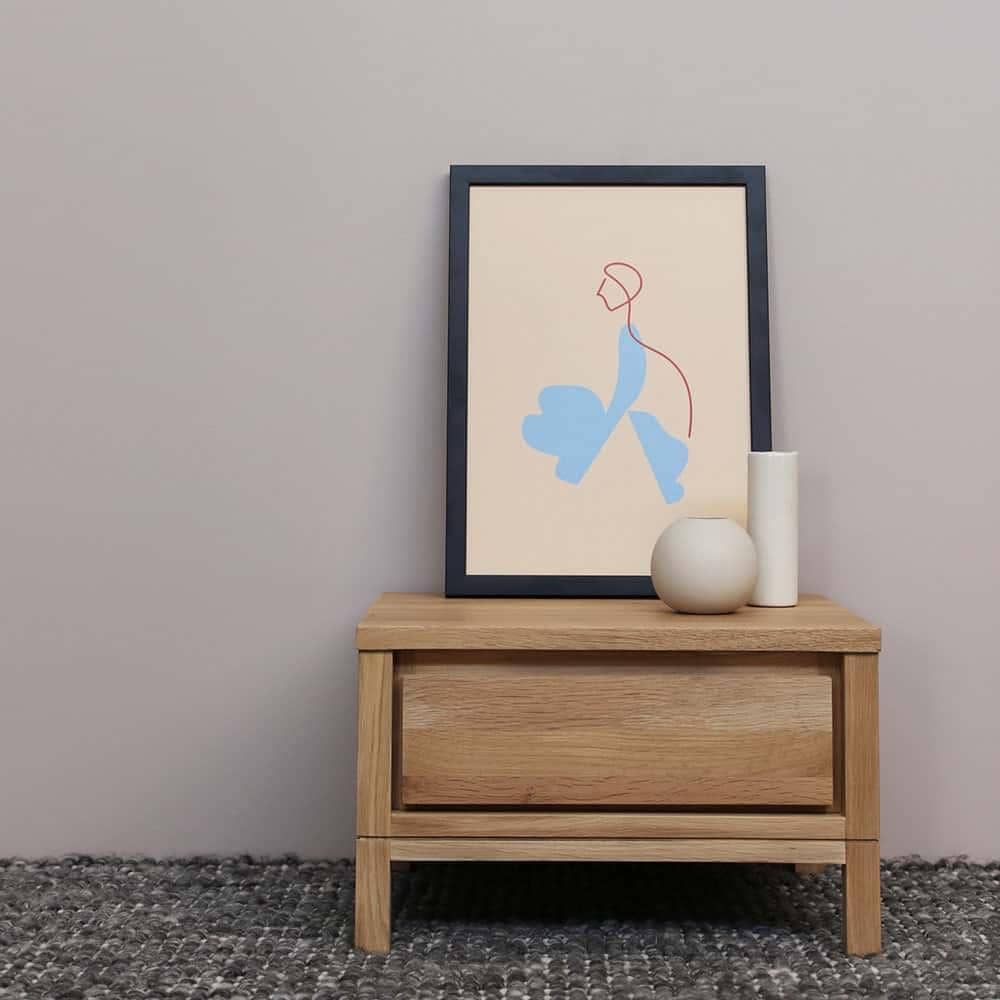 Solid Bedside Table - Oak