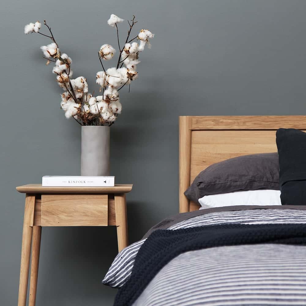 Vintage Bedside Table Large - Oak