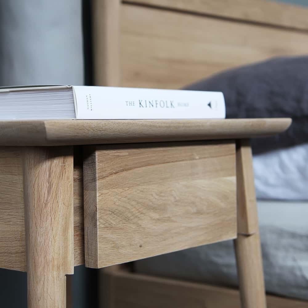 Vintage Bedside Table Large - Oak