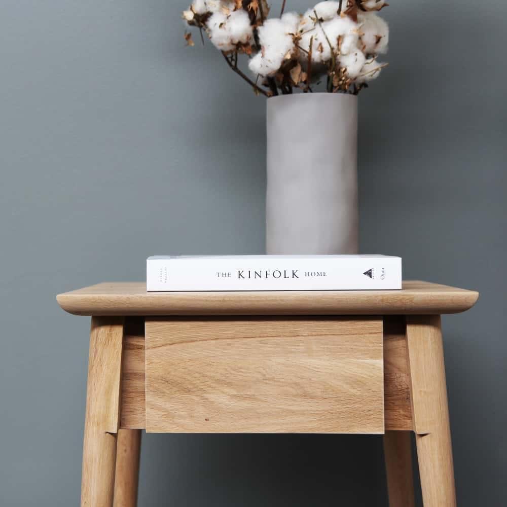 Vintage Bedside Table Large - Oak