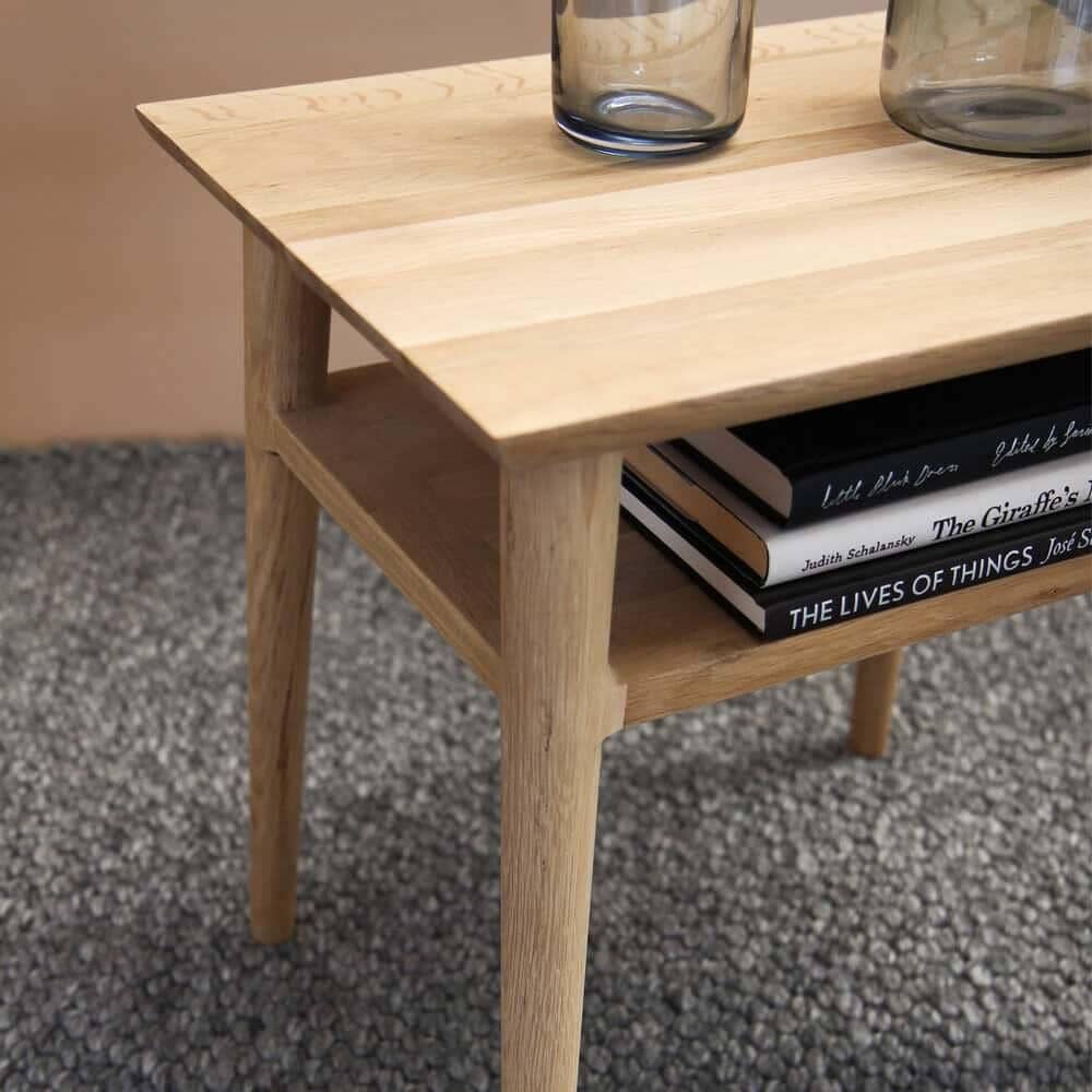 Vintage Open Bedside Table - Oak