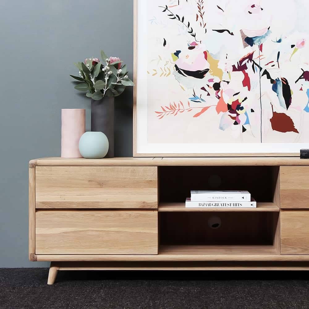 Vintage Low TV Unit - Oak