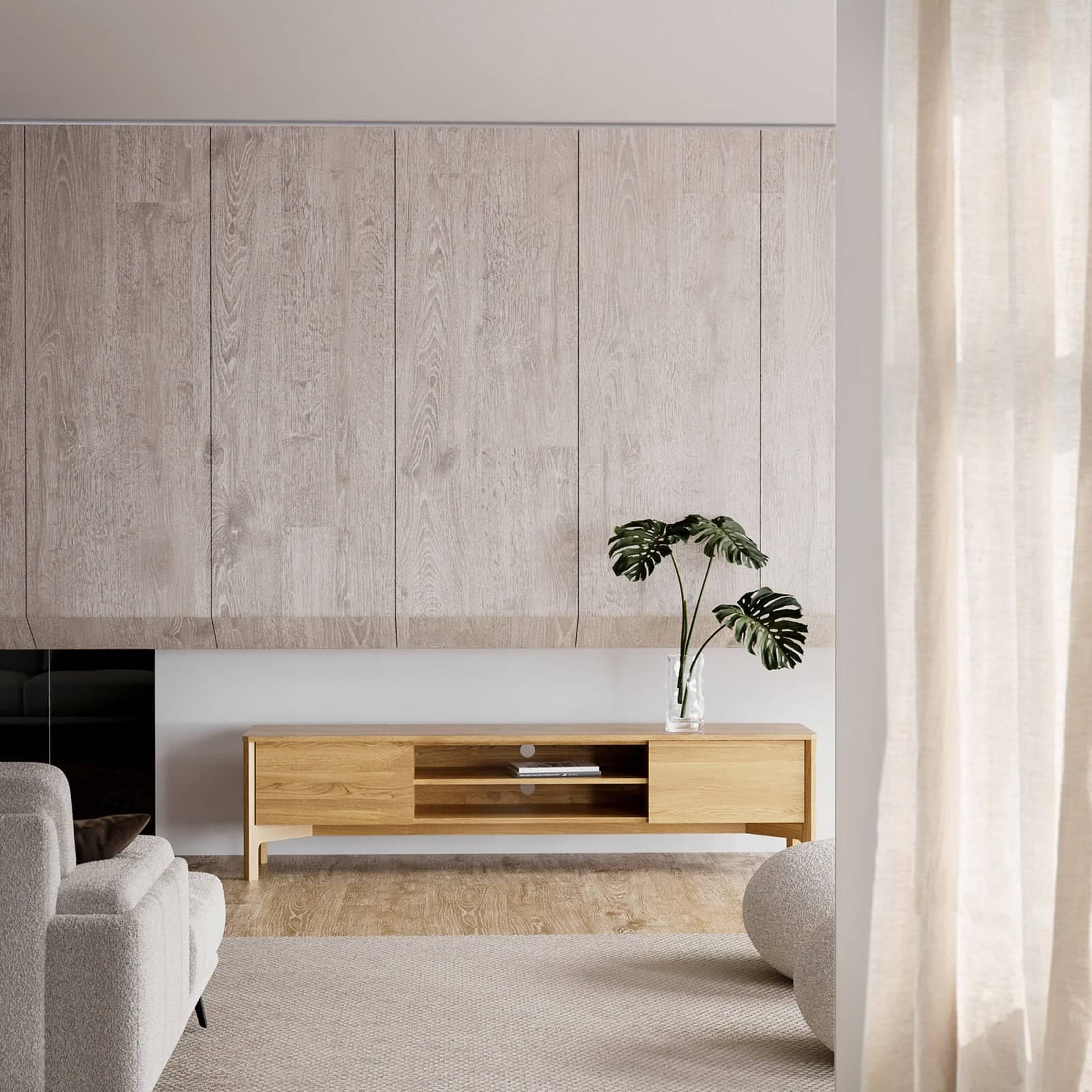 Aksel Entertainment Unit 220cm - Oak