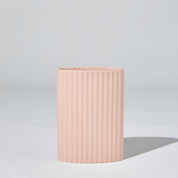 Ripple Oval Vase Large - Pink