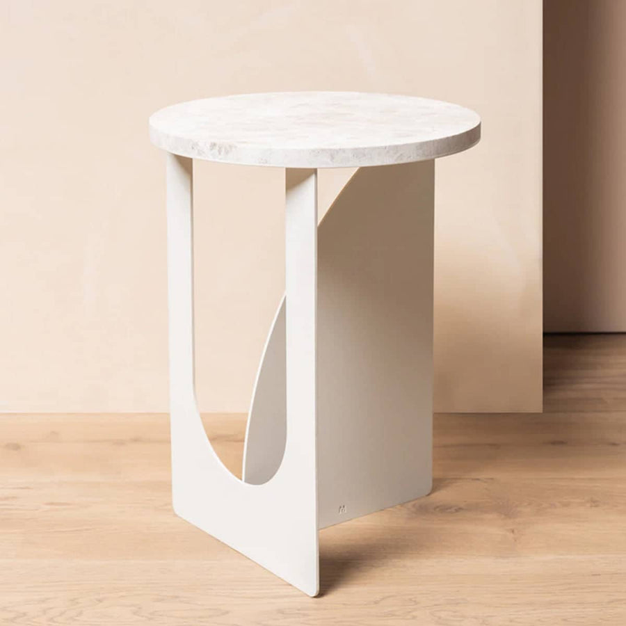 Arch Side Table - White / Grey Tundra