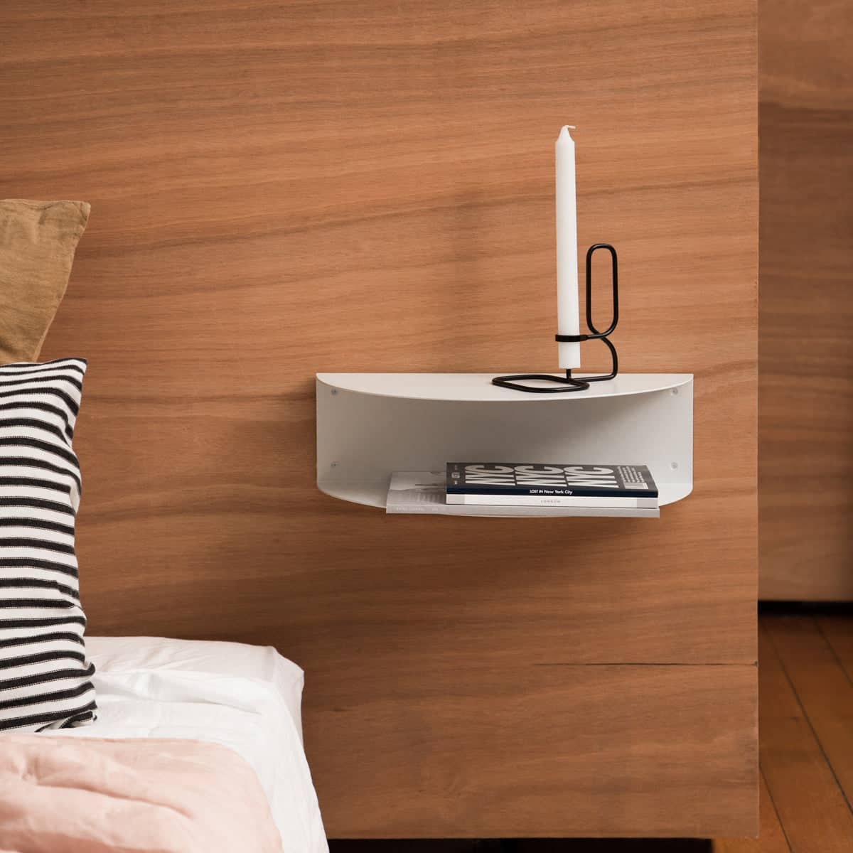 Fold Hanging Bedside Table - White
