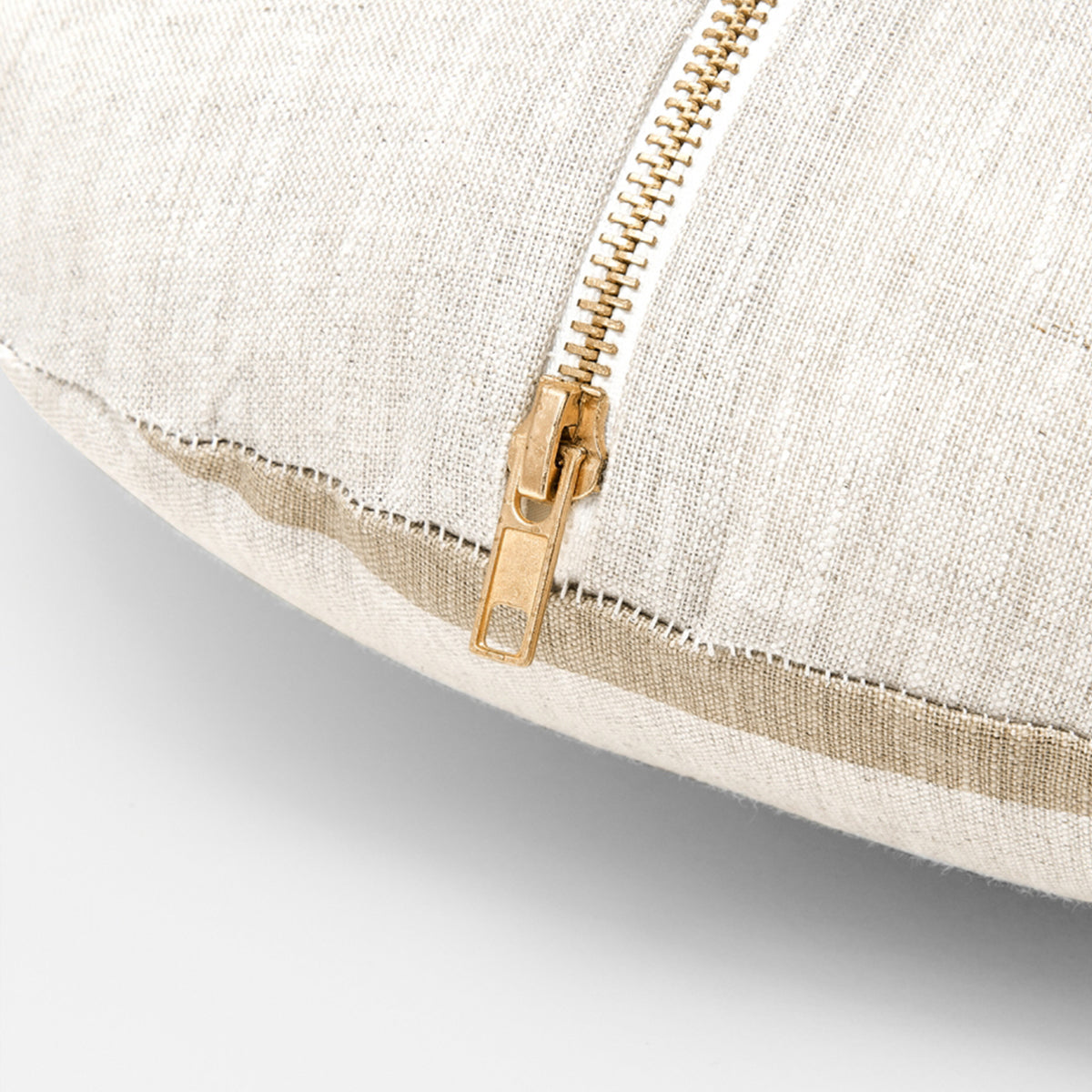 Stripe Round Cushion - Fawn