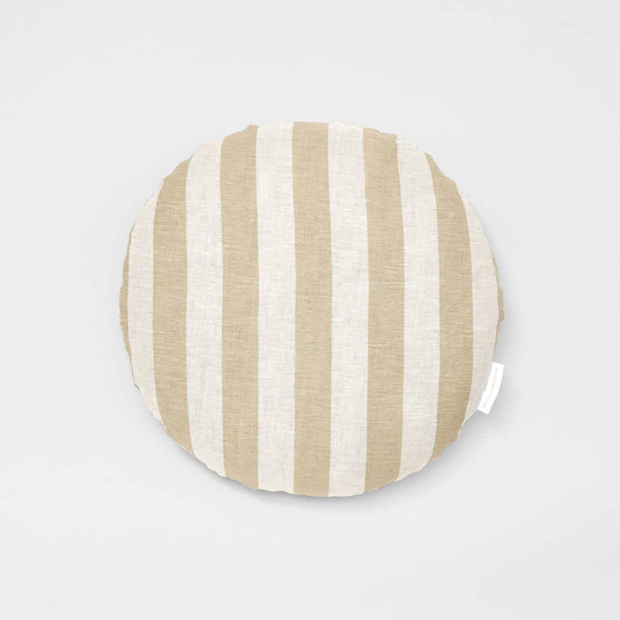 Stripe Round Cushion - Fawn