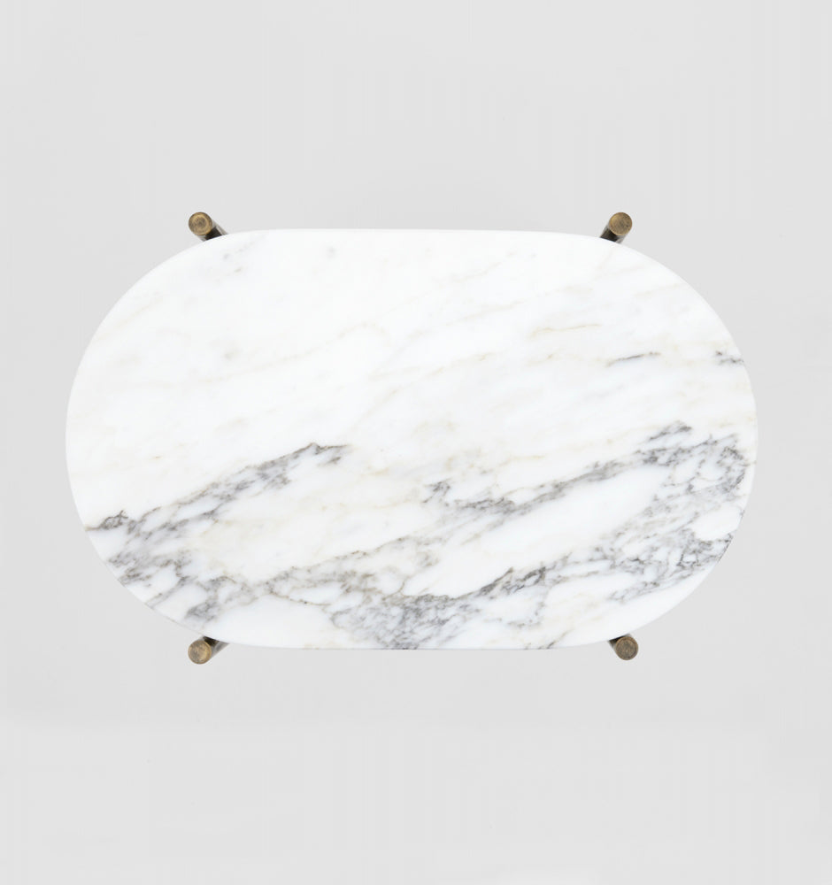Rhonde Marble Side Table - Brass
