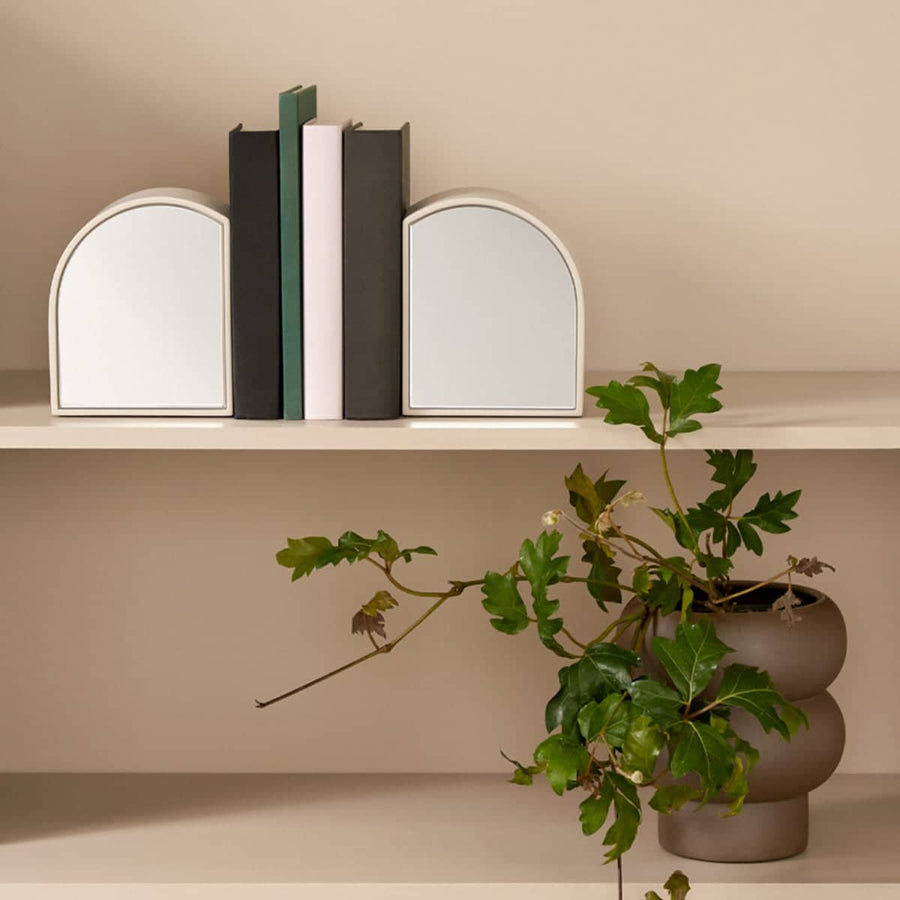 Archie Mirror Bookends - Nude