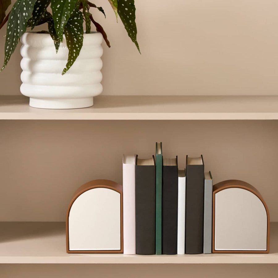 Archie Mirror Bookends - Rust