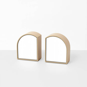 Archie Mirror Bookends - Taupe
