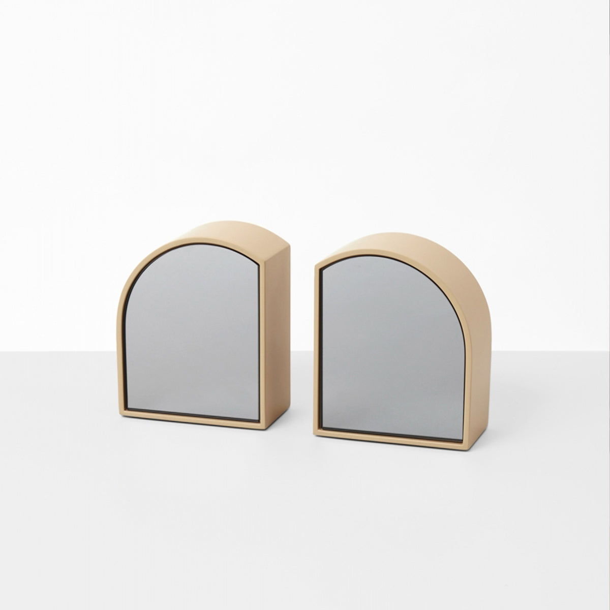 Archie Mirror Bookends - Taupe