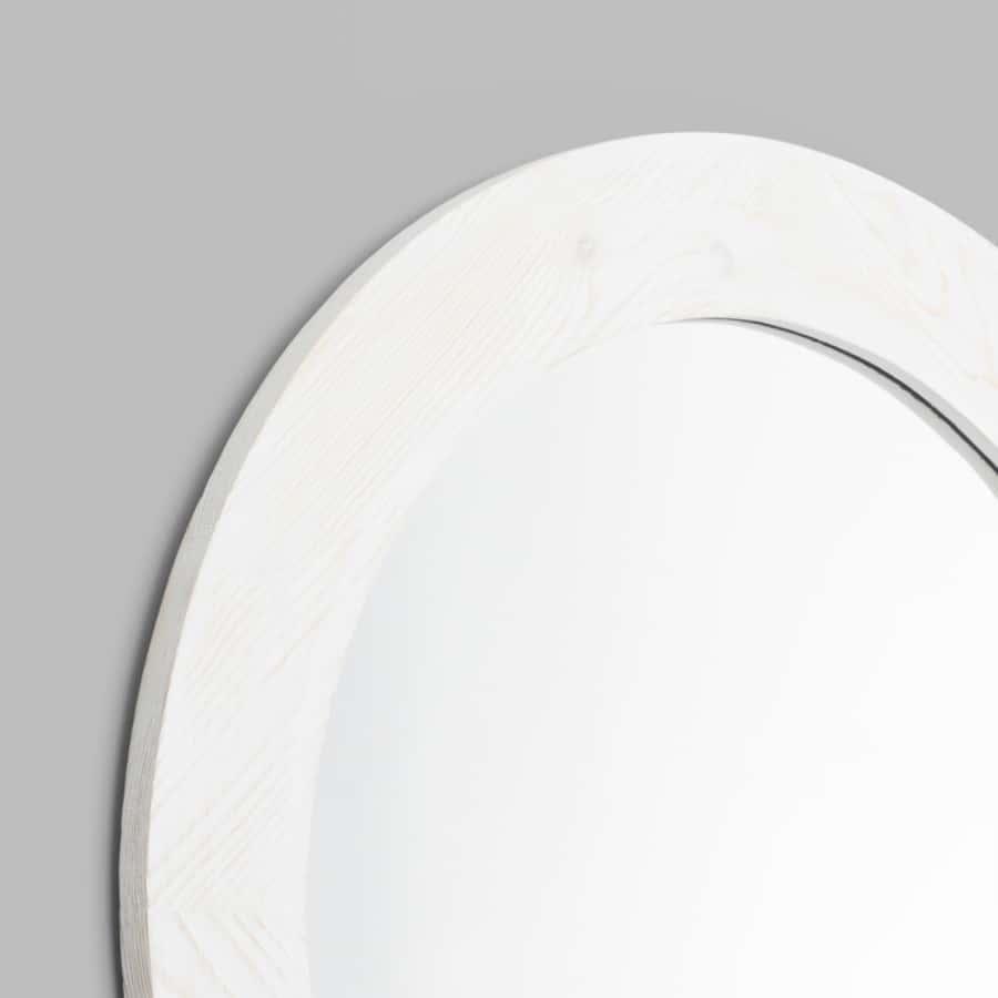 Beach Comber Round Mirror - White 80cm x 80cm