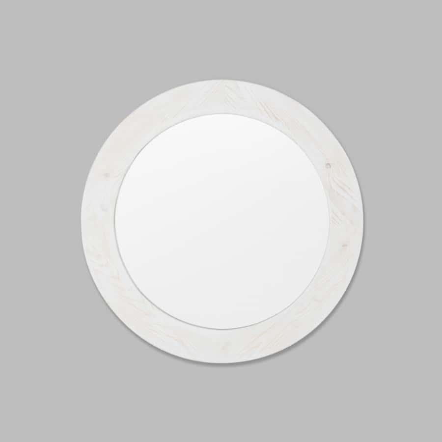Beach Comber Round Mirror - White 80cm x 80cm