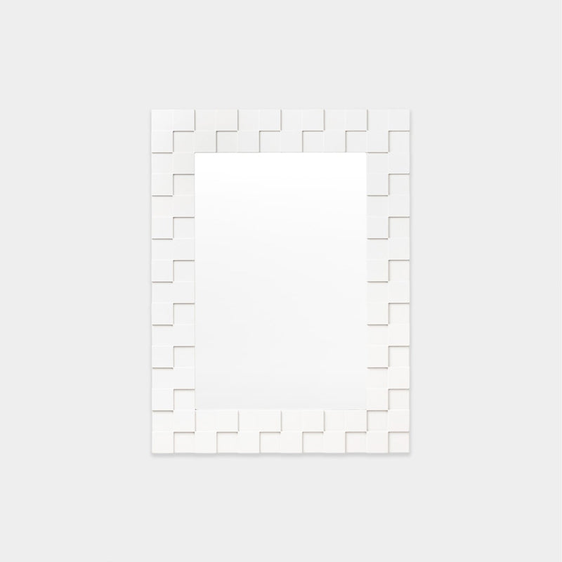 Checked Mirror 96cm x 128cm - Snow