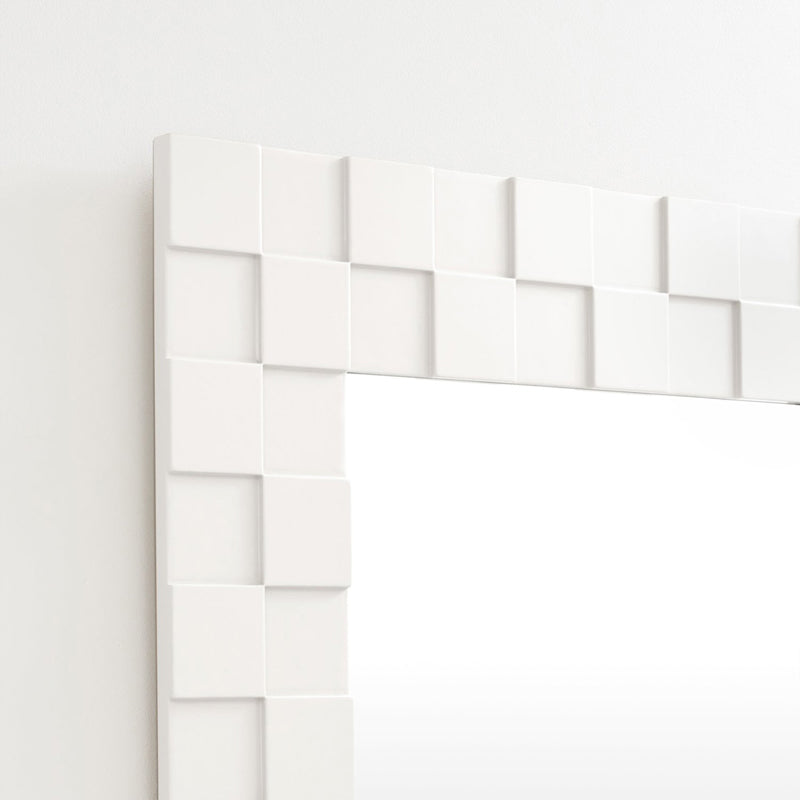 Checked Mirror 96cm x 128cm - Snow