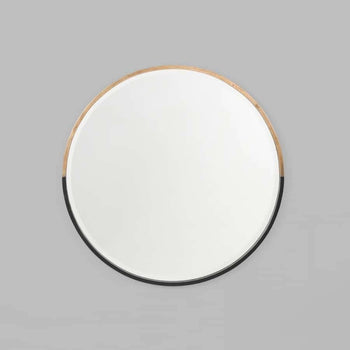 Half Moon Round Mirror - Brass 60cm x 60cm
