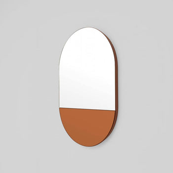 Mira Duo Large Oval Mirror - Rust