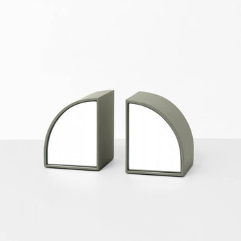 Percy Mirror Bookends - Olive