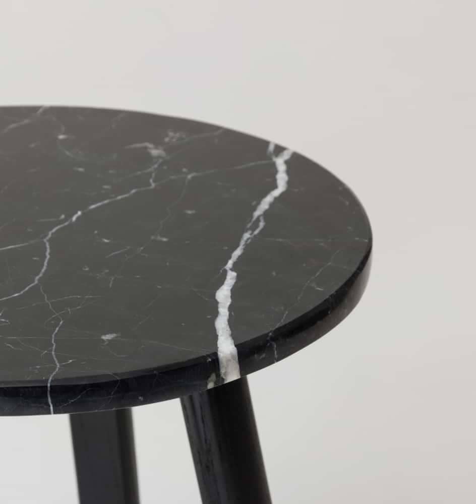 Enkel Marble Side Table - Black
