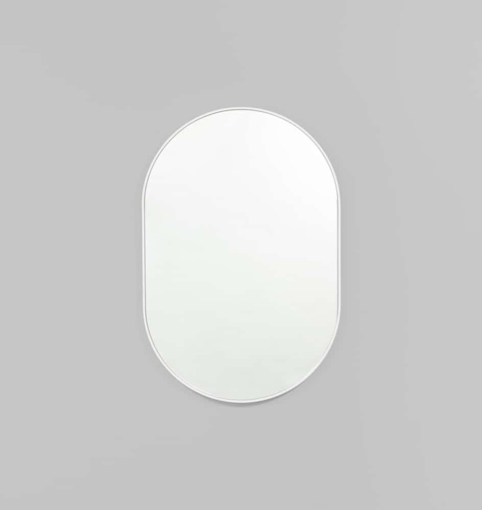 Bjorn Oval Mirror - White 65cm x 100cm