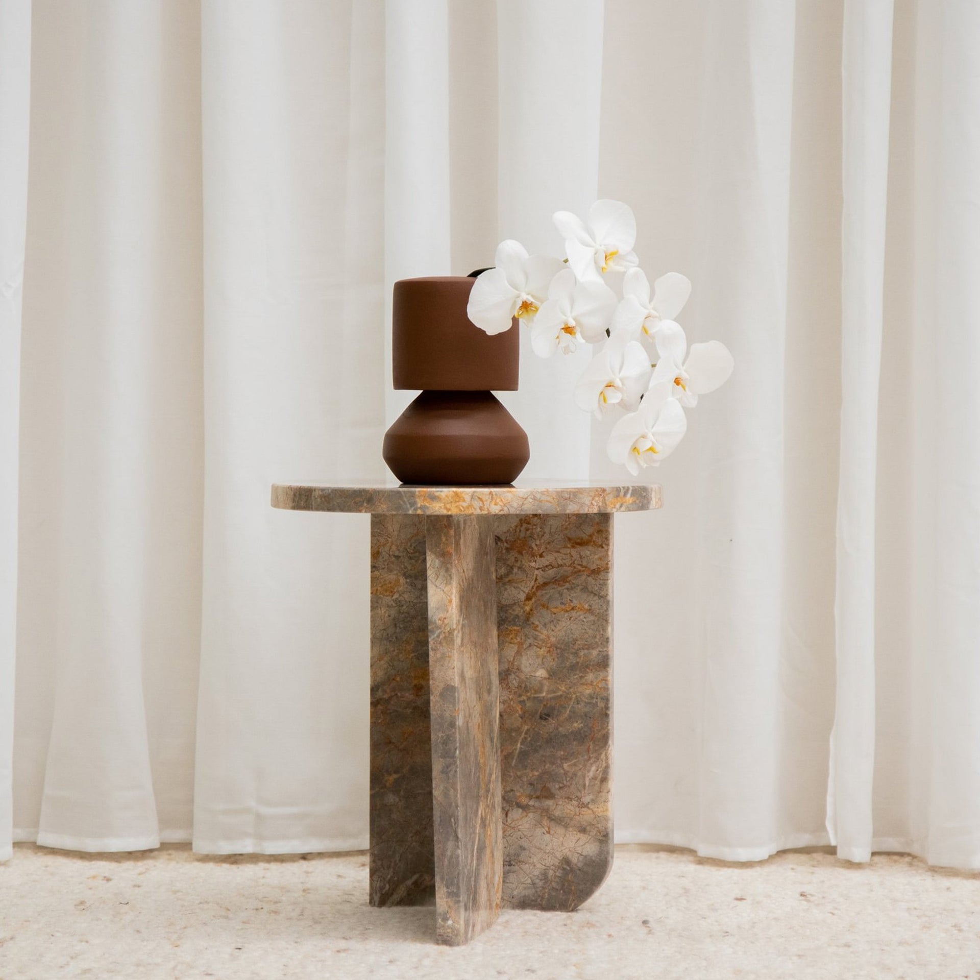 Mimic Side Table - Earth Marble