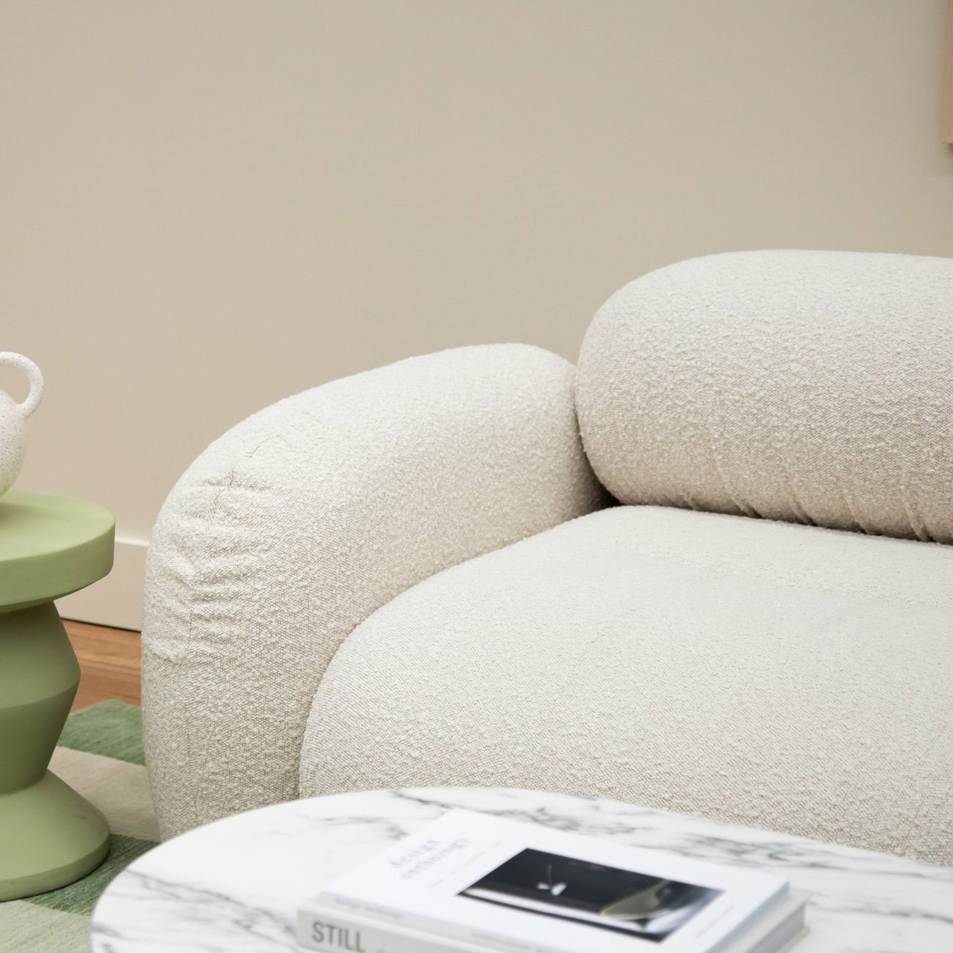 Ondo Left Hand Corner Module - Maya Cream Boucle