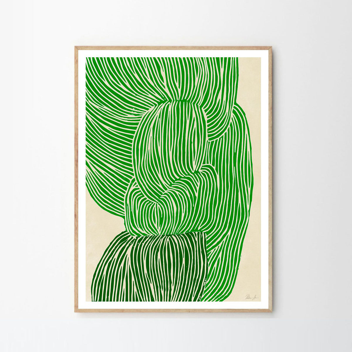 Green Ocean Print 50Cm x 70Cm