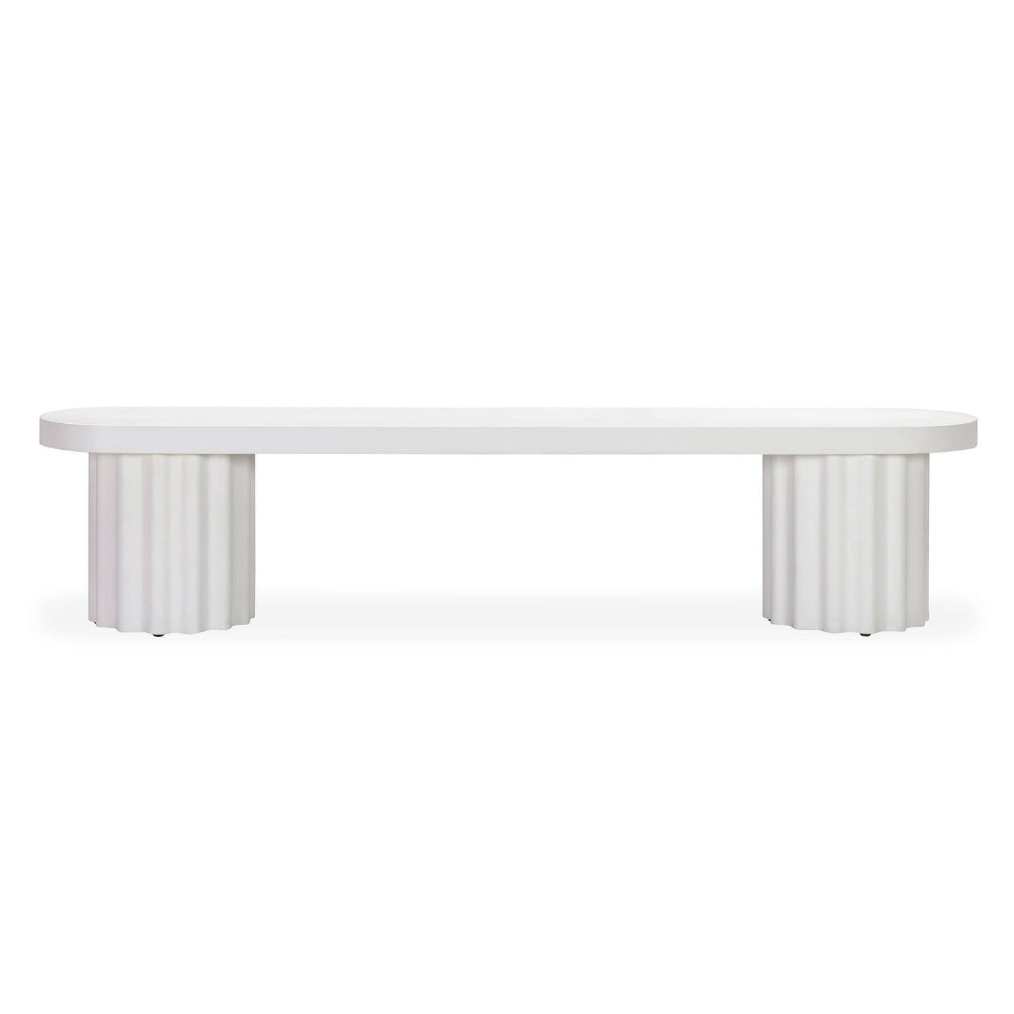 Flock Outdoor Dining Bench 210cm - White Concrete