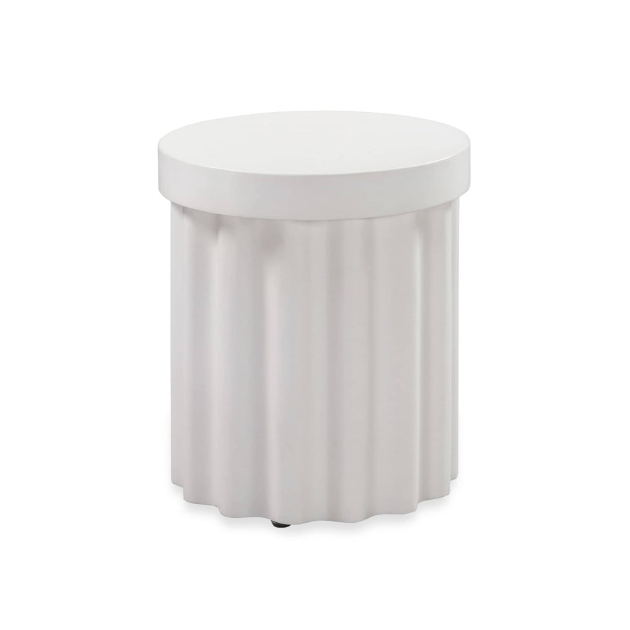 Flock Outdoor Side Table - White Concrete