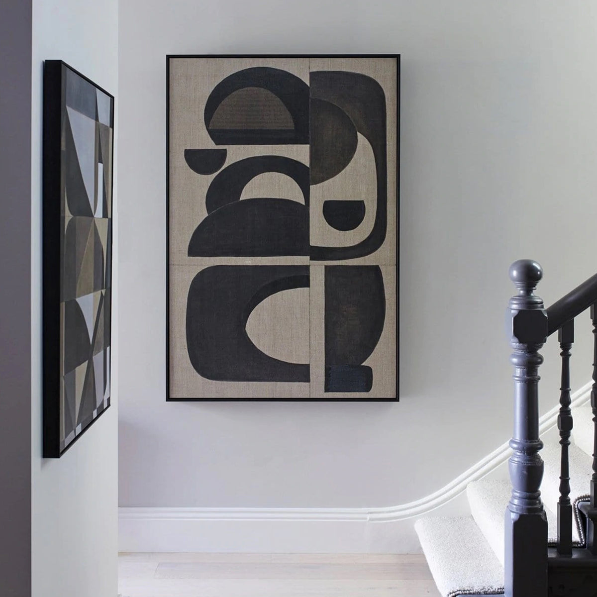 Nero Arch Canvas Print 91Cm x 61Cm Black Frame
