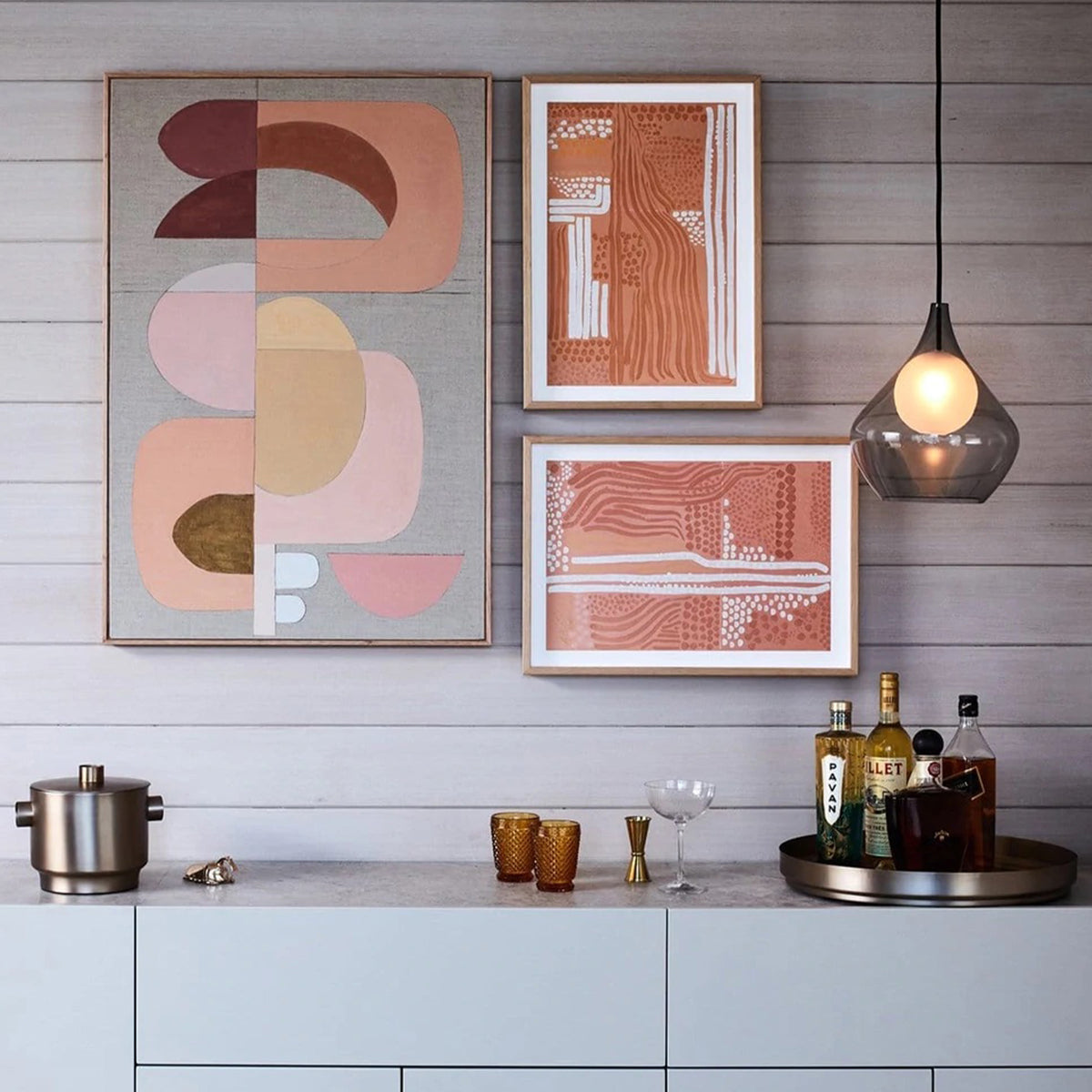 Rosea Arch Canvas Print 91Cm x 61Cm Oak Frame