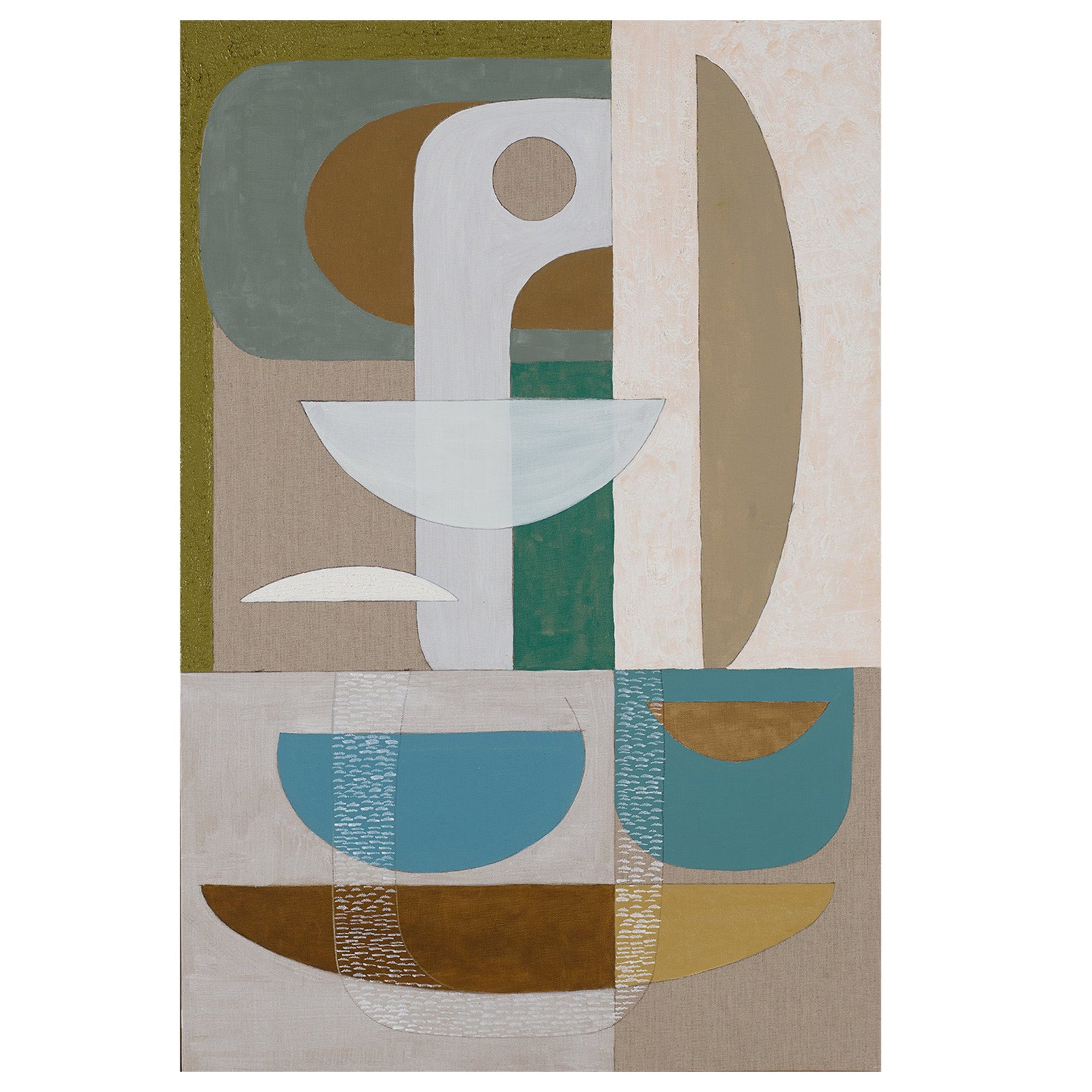 Stucco Glaucous Canvas Print 76cm x 50cm Black Frame